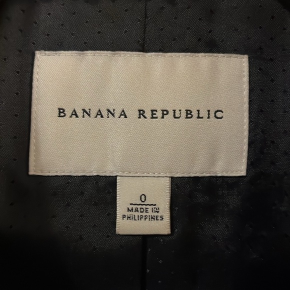 Banana Republic Blue Indigo Tweed Style Mini Pea Coat Blazer 0 - Picture 2 of 14